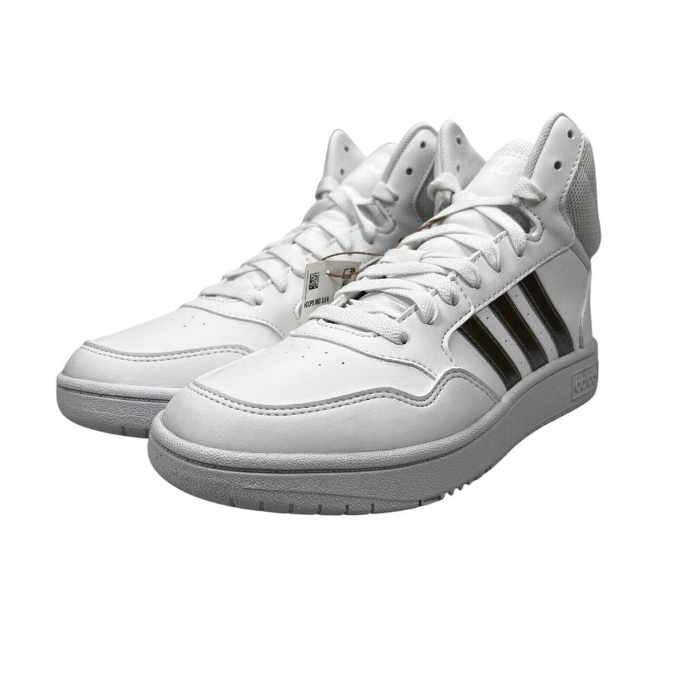 Adidas Hoops Mid White Basketball Shoes Youth Girl's Sizes 4 - 6 (Y) GS - Picture 6 of 9